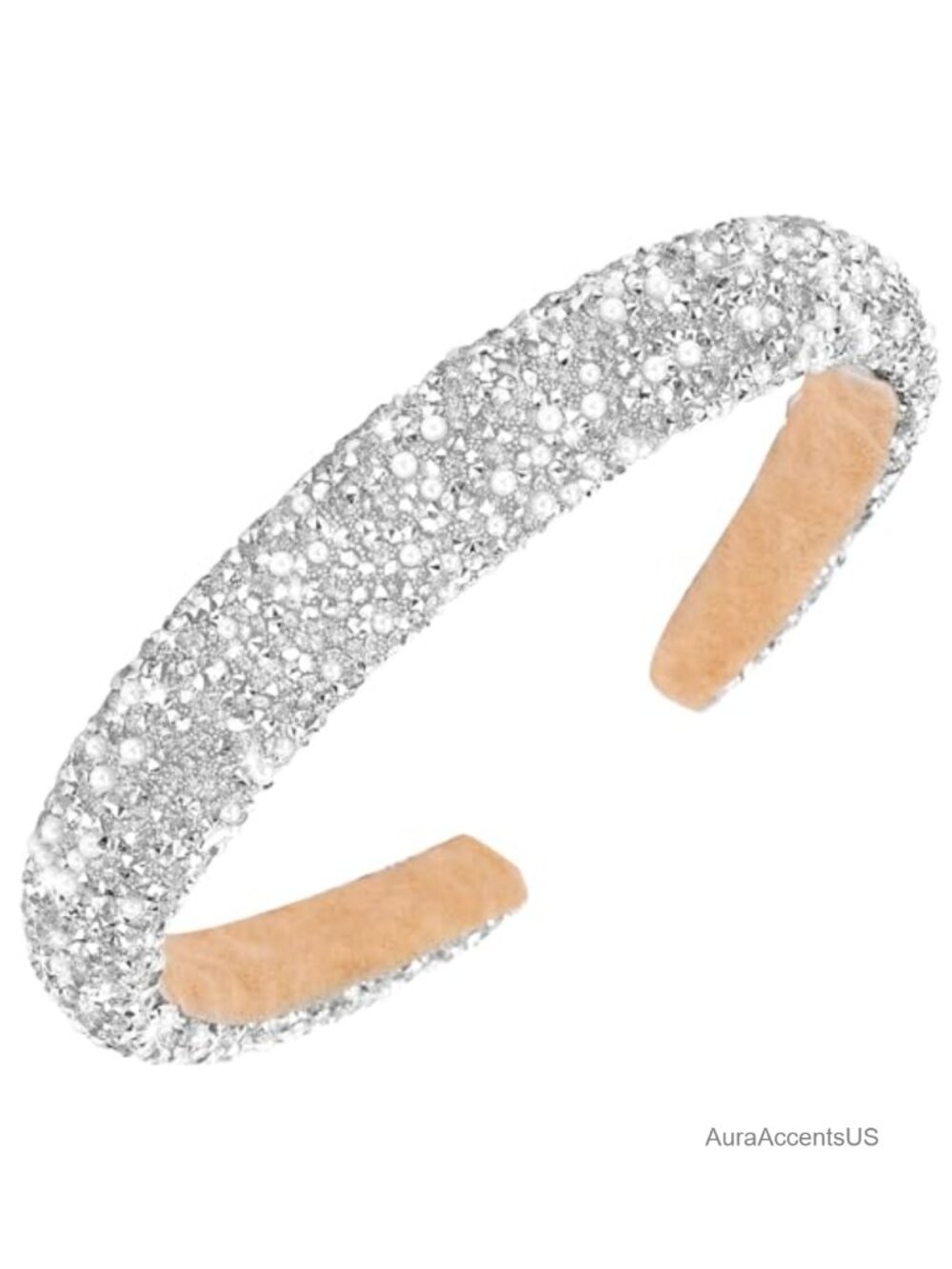 Rhinestone Padded Crystal Headband Glitter Bling Pearls Jeweled Hair Accessory